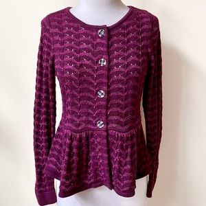 Matilda Jane Paint by Numbers Peplum Knit Button Cardigan